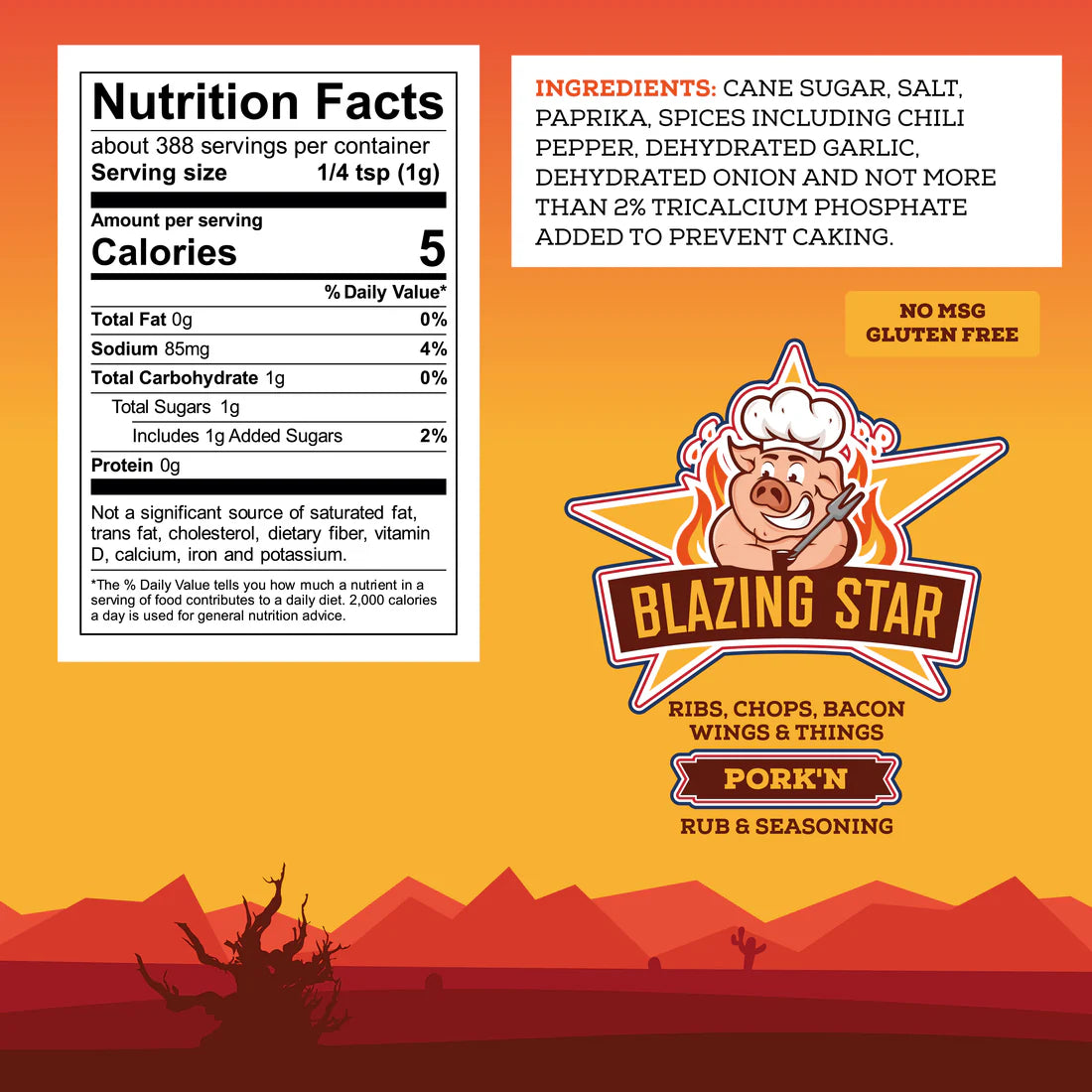 Blazing Star Pork'n Rub & Seasoning 13.7 oz