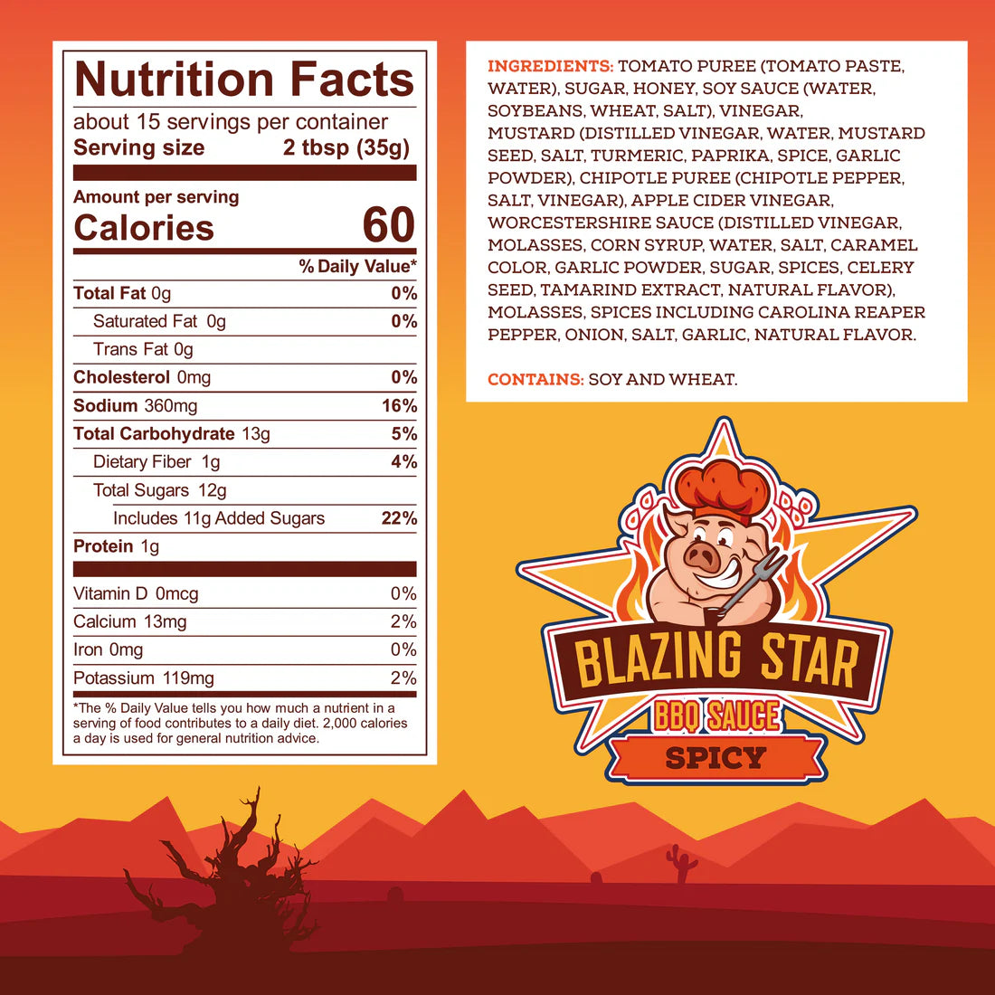 Blazing Star BBQ Spicy Sauce 19.25 oz