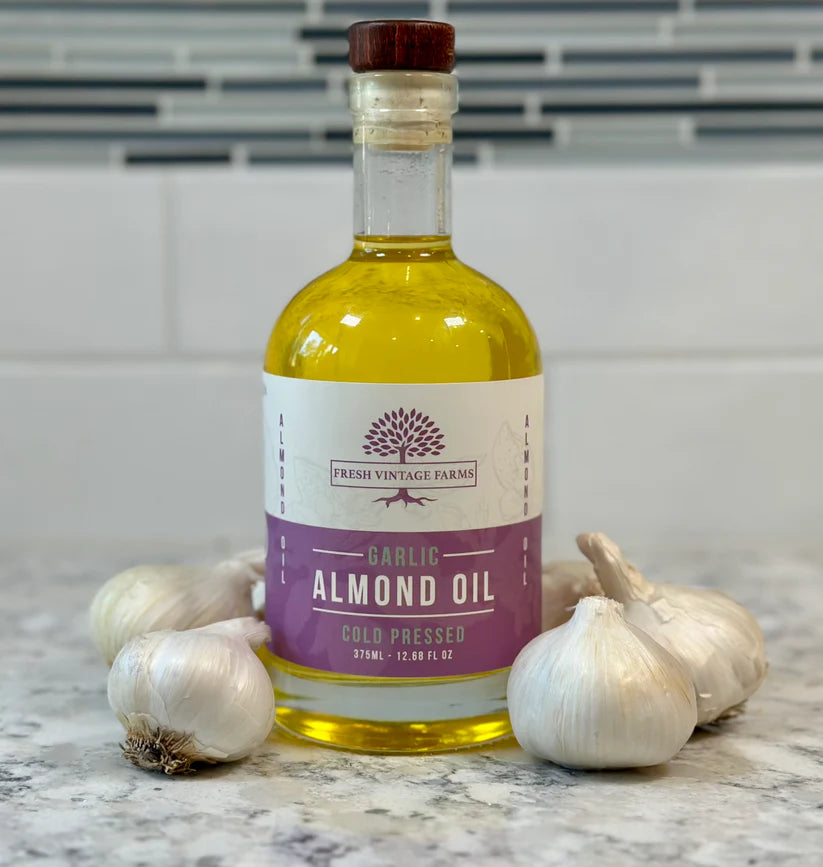 Fresh Vintage Farms California Pure Cold Pressed Garlic Infused Almond Oil 12.68 oz